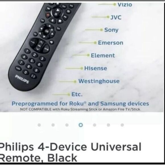 JASCO PHILIPS 4-DEVICE UNIVERSAL REMOTE C - SRP9141A/07 NISP - Picture 4 of 5